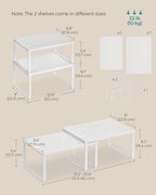SONGMICS Set of 2 Metal Spice Racks, Stackable Expandable Shelf Risers - Image 2
