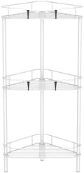 HuggieGems Metal Floor Standing Corner Shower Caddy, White, 3 Tier by HuggieGems