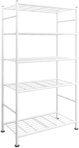 Sakugi Storage Shelves - 5 Tier Shelf Organizer, Heavy Duty Garage Shelving Unit with Leveling Feet, Stable Metal Shelves Organizer for Pantry, Kitchen and Closet, 33.0" W x 12.6" D x 72.0" H, White by Sakugi