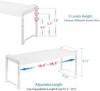 2 Pack Stackable Expandable Shelves For Kitchen Cabinet Countertop Storage, Adjustable Counter Cupboard Pantry Organizer Shelf Rack Stand, Length:25.5 Inch - Image 2