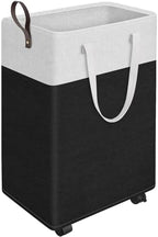 HomeHacks 90L Rolling Laundry Basket with 4 Wheels Collapsible Black by HomeHacks