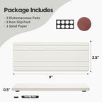 Razborci 2PCS Diatomite Quick Stone Drying Tray Mat for Bathroom & Kitchen Counter, Instant Dry Water Absorbent Drink Bar Coaster,Vanity Sink Caddy Organizer,Dish Soap Sponge Holder, White,9"x3.5" - Image 3