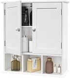 TaoHFE White Bathroom Wall Cabinet with 2 Door Adjustable Shelves by TAOHFE