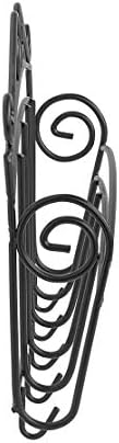Spectrum Scroll Wall-Mounted Mail Organizer With Key Hooks, Wall Mount Entryway Organizer for Mail & Keys, Wall Letter Holder for Home & Office Organization, Black (Pack of 6) - Image 4