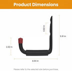 6 Pack Garage Hooks Heavy Duty, Utility Steel Hooks with EVA Foam Padding, 4.64inch Wall Mount J Organizer Hanger for Hanging Bikes Kayak Garden Tool Hose Bike Shelf - Image 2