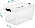 19 Quart Plastic Storage Bins with Lids, 6-Pack Stackable Clear Storage Organizing Box with Handle - Image 2