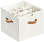 StorageWorks 16-Pair Shoe Organizer for Closet, Adjustable Dividers, Beige by StorageWorks