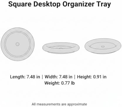 Square Storage Tray for Desk and Entryway Organization - Durable PP Catchall Dish for Keys, Coins, and Jewelry (7.5 x 7.5 Inches) - Image 7