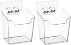 2-Pack Kitchen Cabinet Door Organizer Adhesive, Hanging Storage Bins, Stick on Wall Storage Container, Bathroom Floating Bins Wall Mounted Organizer Under Sink Caddy for Pantry Storage, Office, Dorm by Hiopeak