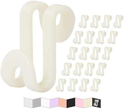 Clothes Hanger Connector Hooks, Outfit Hangers, Hanger Extender Clips, Cascading Hanger Hooks, Velvet Huggable Hangers Accessory, Heavy Duty Space Saving for Closet 60 Pack (Ivory) by FREZON