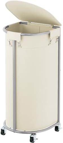 Laundry Hamper with Wheels and Lid, 100L Half Round Rolling Laundry Basket by Gasvadivum