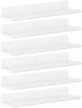Lifewit Acrylic Floating Shelves for Wall 14" White, 6 Pack by Lifewit