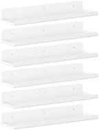 Lifewit Acrylic Floating Shelves for Wall 14" White, 6 Pack by Lifewit