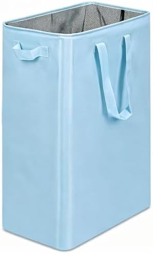 efluky Slim Laundry Basket, Narrow Laundry Hamper with Handles, Collapsible Dirty Clothes Hamper, Tall Laundry Bin for Laundry Room, Dorm and Bedroom, 19.8 Gallon (75L) Sky Blue by efluky