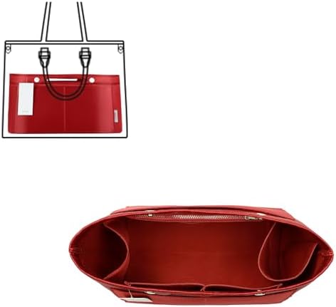 ZTUJO Purse Organizer Insert For Handbag & Tote Shaper,Tote Bag Organizer Insert For Speedy Neverful, 6 Sizes(Medium, Silky Red) by ZTUJO