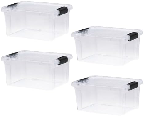 Superio 6.6 Quart Clear Plastic Storage Boxes with Lids, Stackable Organizer Containers, BPA-Free Storage Bins for Home, Office, School & Dorm, 4 Pack by Superio