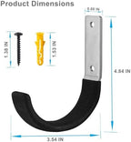 Garage Storage Ladder Hanger 2 Pcs, Upgraded Hose Hanging Hooks, Yard Tool Hangers for Garage Wall, Shovel and Rake Holders, Heavy Duty Utility J-Hooks for Hanging Tools, Ladders, Bicycles - Image 5