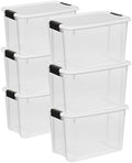 Sterilite Ultra Latch Box with Lids for Home and Office, 30 Quart, 6-Pack by Sterilite