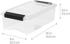 IRIS USA 3-Pack 6 Quart Storage Bins with Lids, Clear/Black - Image 2