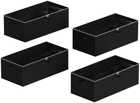 SpaceAid 4 Pack 10" High Under Bed Storage Containers, Large Underbed Storage Organizer Bins with Lids for Bedroom, Dorm, Clothes, Closet Organization, Bed Sheets and Blankets (Black) - Image 7