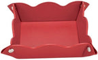 Valet Tray for Men Women - PU Leather Travel Catchall Tray Organizer - Desk Bedside Nightstand Storage Box for Jewelry Key Phone Remote Controller Wallet Watch Glasses Coin Readers -Red - Image 2