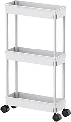 Sooyee Slim 3 Tier Rolling Cart with Wheels, Storage Cart,White by Sooyee