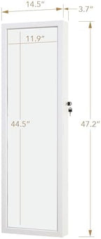 Jewelry Armoire Door Wall Mounted Mirror with Storage And Drawers - Image 6