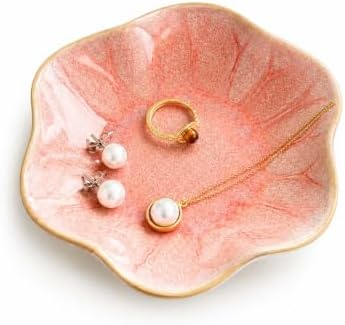 Pink Lotus Leaf Jewelry Dish Tray,Ring Dish Trinket Tray (Pink) by GISK