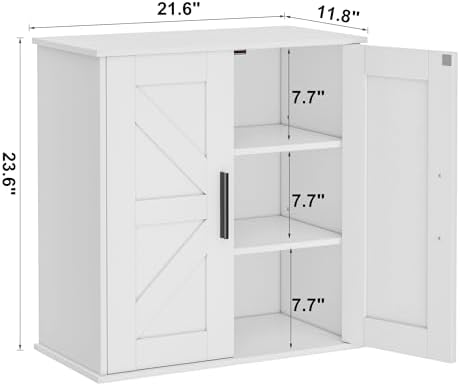 Homleke Bathroom Wall Cabinet, Medicine Cabinet with Adjustable Shelves - Image 3