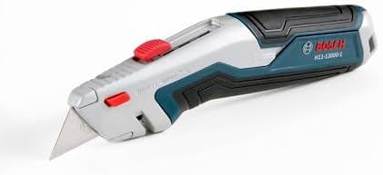 BOSCH H11-13000-1 Retractable Utility Knife | Optimal Cutting Performance, Cushioned Slide Button, Integrated Blade Storage - Includes 3 Blades by Unknown