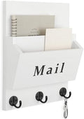 Mail and Key Holder, Wall Key Holder with 2 Mail Organizer Slot and 3 Hooks by Lucundm