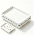 Square Minimalist Ceramic Ring Dish, White Jewelry Tray for Women, Modern Vanity Decor & Organizer, Ideal Engagement Wedding Birthday for Friend Sister by Unknown