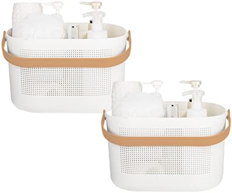 Plastic Portable Shower Caddy Basket, Storage Organizer, Yellow, 2 Pack by UUJOLY