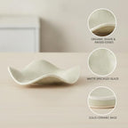 Effortless Catchall Tray for Keys and Jewelry, Irregular Ceramic Bowl with Matte Finish, Modern Nightstand Organizer, 7.7 x 7.7 Inches - Image 6