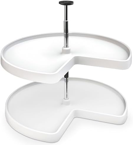 Rev-A-Shelf 28" Kidney Shaped Dual Tier Lazy Susan for Corner Base Cabinets by Rev-A-Shelf