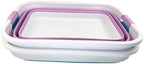 SAMMART 41L (10.8 gallon) Collapsible Plastic Laundry Basket - Foldable Pop Up Storage Container/Organizer - Portable Washing Tub - Space Saving (Rectangular, Ceramic Blue+Pale Purple (Set of 2)) - Image 2