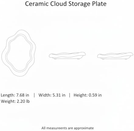 Home Organizers & Minimalists: Ceramic Cloud Catchall Tray for Keys, Jewelry, and Coins – Decorative Entryway or Dresser Dish, Approx. 7.1-7.4 in Diameter (1 Piece) - Image 7