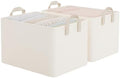 StorageWorks Fabric Storage Bins, Storage Basket for Shelves, Beige, 2-Pack by StorageWorks