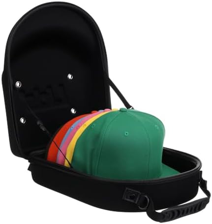 Lids Hat Travel Case – Baseball Cap Carrier for 6 Hats, Durable Black Exterior & Interior, Storage with Handle & Adjustable Shoulder Strap, Hard Hat Organizer for Travel & Closet by Lids