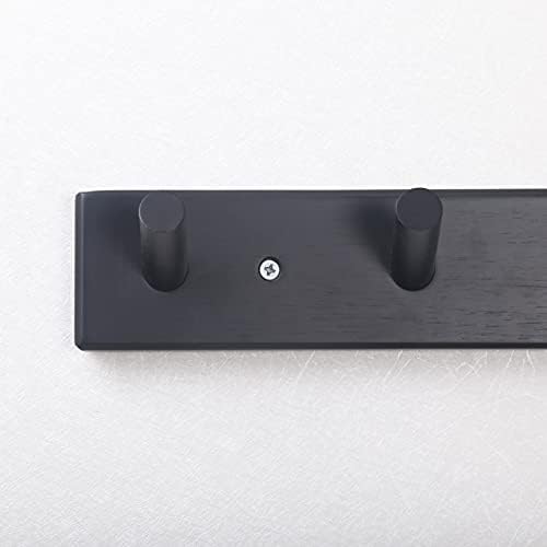 SKOLOO Wall Mounted Coat Rack 38", 10 Hooks, Bamboo, Shaker Style, Black - Image 5
