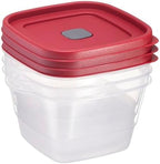 Tribello BPA-Free Plastic Food Storage Set, Red Vented Lids - Microwave, Dishwasher Safe: Perfect for Meal Prep, Leftovers, and Kitchen Organization (3 x 7-Cup) - Image 5