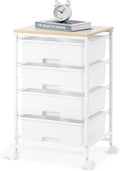 SYKIARIOL Rolling Cart with Drawers, 4-Drawer Utility Cart, Bright White by SYKIARIOL
