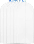 Simple Houseware 60-Inch Clear Garment Bags with Zipper, 6 Pack - Image 3