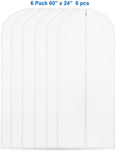 Simple Houseware 60-Inch Clear Garment Bags with Zipper, 6 Pack - Image 3