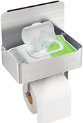 JUYSON Toilet Paper Holder, Toilet Paper Holder with Shelf, Brushed Nickel by JUYSONHOUSEWARE