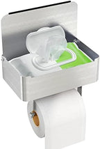 JUYSON Toilet Paper Holder, Toilet Paper Holder with Shelf, Brushed Nickel by JUYSONHOUSEWARE