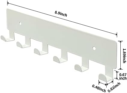GTK Key Holder for Wall, Key Hooks with 6 Hooks, Wall Mounted Key Holder for Hallway, Self Adhesive Key Rack(White) - Image 5