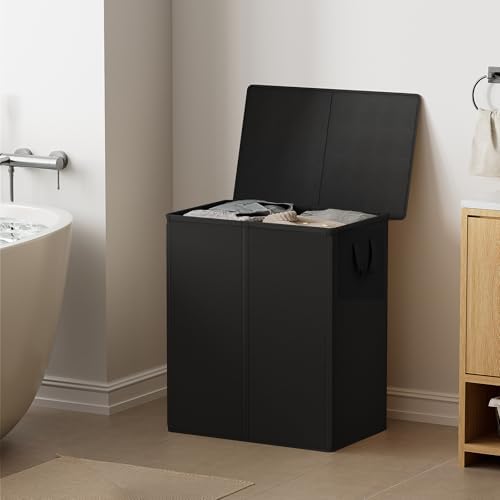 Chrislley Double Laundry Hamper with Lid, 140L Laundry Basket 2 Section - Image 6