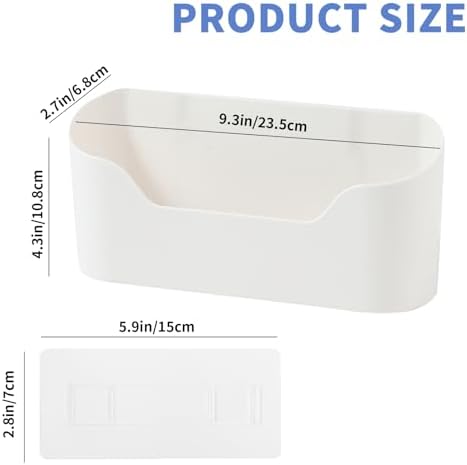 2 Pack Lid Organizers Inside Cabinet, No Drilling Adhesive Over Door Organizer, Cabinet Door Organizer Bin Holder Caddy, Over Cabinet Organizer Storage Lid Organizer for Kitchen(White) - Image 2