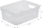 BINO | Plastic Storage Bins, 9 Liter - 2 Pack, Frosted | THE MODERN COLLECTION | Plastic Bins for Organization | Woven Storage Baskets for Organizing | Pantry Shelf Organizer Basket Container Bin - Image 2